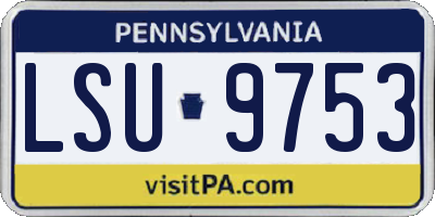 PA license plate LSU9753