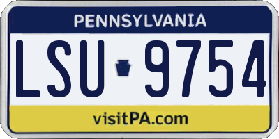 PA license plate LSU9754