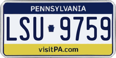 PA license plate LSU9759
