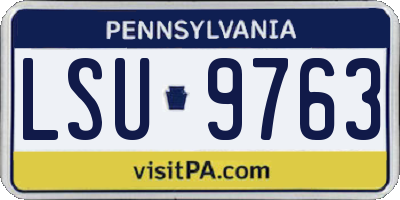 PA license plate LSU9763