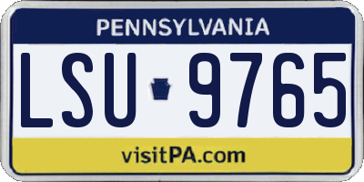 PA license plate LSU9765