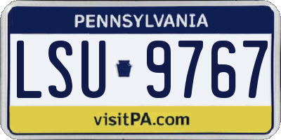 PA license plate LSU9767