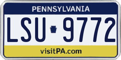 PA license plate LSU9772