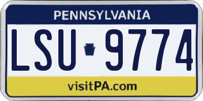PA license plate LSU9774