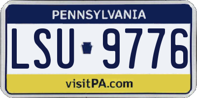 PA license plate LSU9776