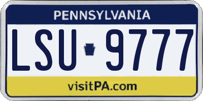 PA license plate LSU9777