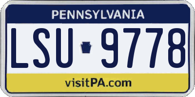 PA license plate LSU9778
