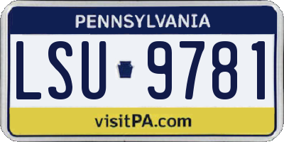 PA license plate LSU9781
