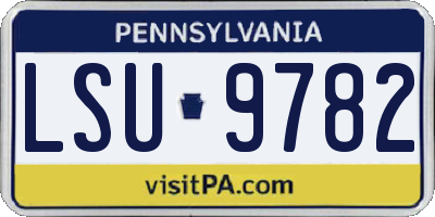 PA license plate LSU9782