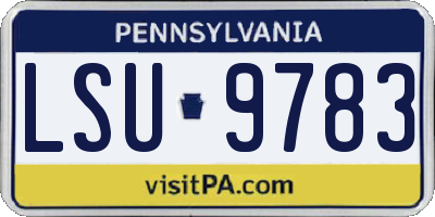 PA license plate LSU9783