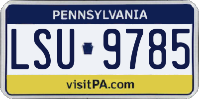 PA license plate LSU9785