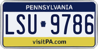 PA license plate LSU9786