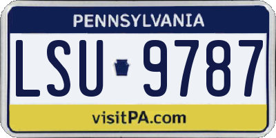PA license plate LSU9787