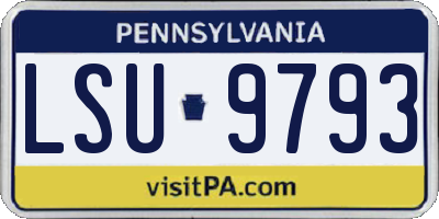 PA license plate LSU9793