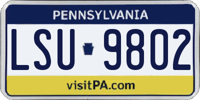 PA license plate LSU9802