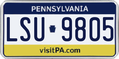 PA license plate LSU9805
