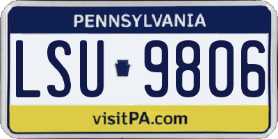 PA license plate LSU9806