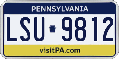 PA license plate LSU9812