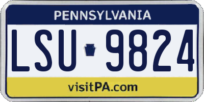 PA license plate LSU9824