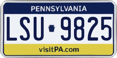 PA license plate LSU9825