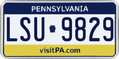 PA license plate LSU9829