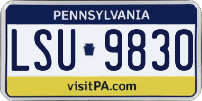 PA license plate LSU9830