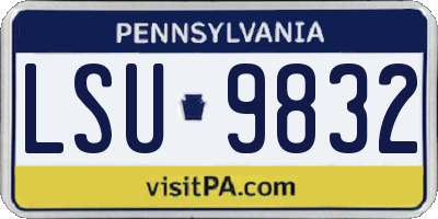 PA license plate LSU9832