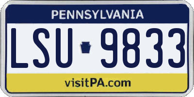 PA license plate LSU9833