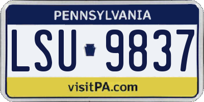 PA license plate LSU9837