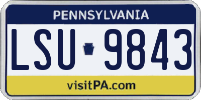 PA license plate LSU9843