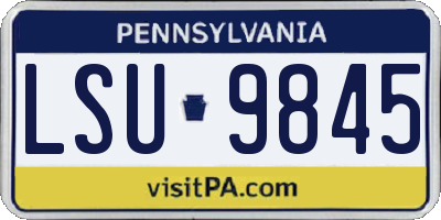 PA license plate LSU9845