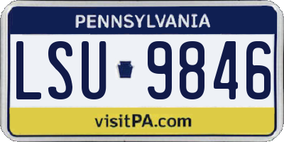 PA license plate LSU9846