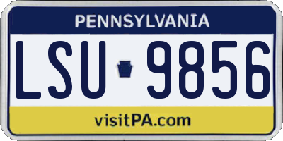 PA license plate LSU9856