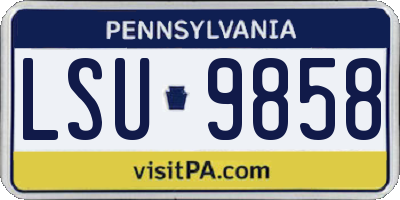 PA license plate LSU9858