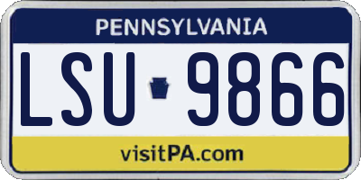 PA license plate LSU9866