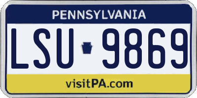 PA license plate LSU9869