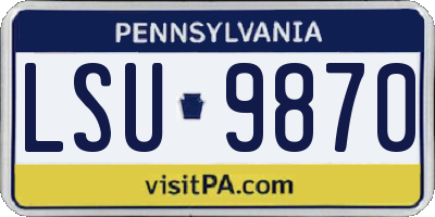PA license plate LSU9870
