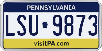 PA license plate LSU9873