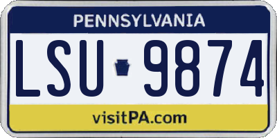 PA license plate LSU9874