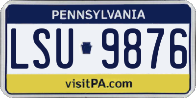 PA license plate LSU9876