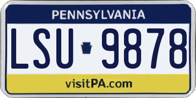 PA license plate LSU9878