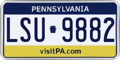 PA license plate LSU9882