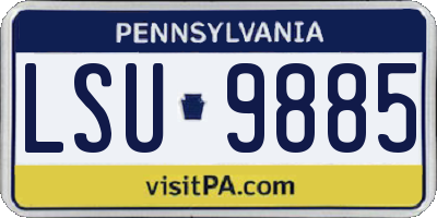 PA license plate LSU9885