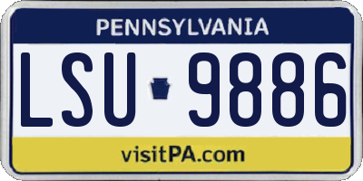 PA license plate LSU9886