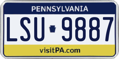 PA license plate LSU9887