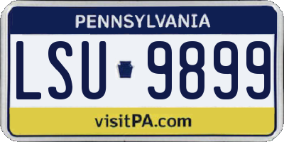 PA license plate LSU9899