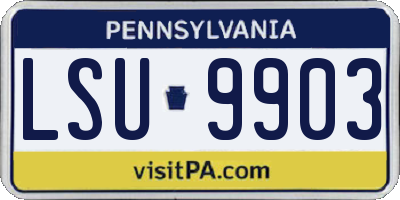 PA license plate LSU9903