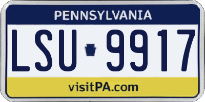 PA license plate LSU9917