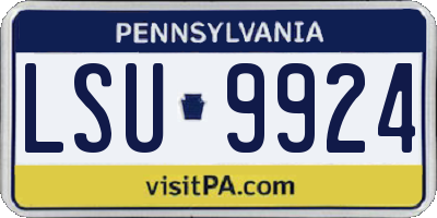 PA license plate LSU9924