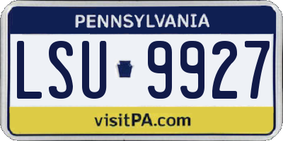 PA license plate LSU9927